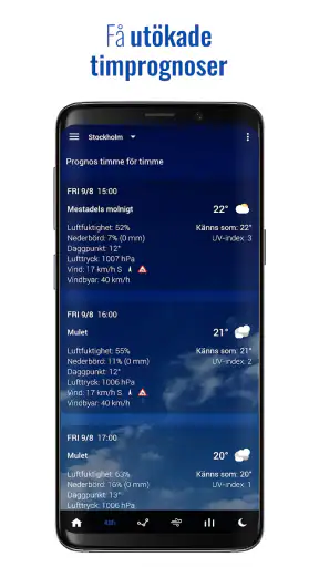 Transparent klocka och väder screenshot