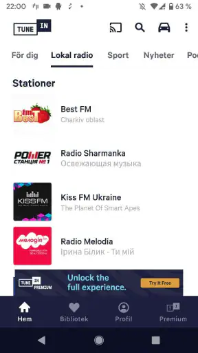 TuneIn Radio: Nyheter & musik screenshot