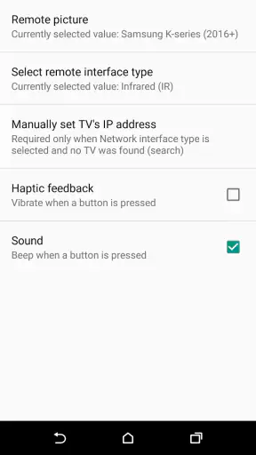 TV (Samsung) Remote Control screenshot