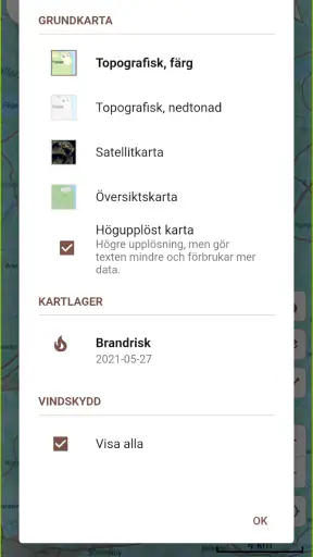 Vindskyddskartan screenshot
