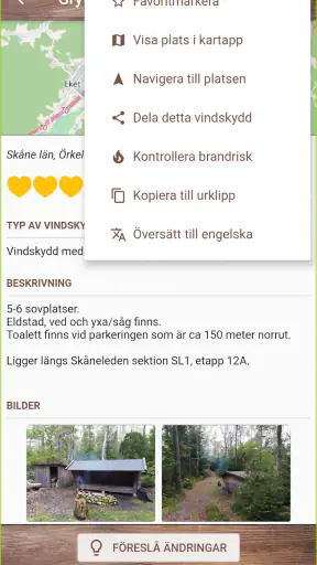 Vindskyddskartan screenshot