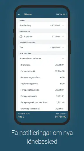 Visma Employee: se din lön screenshot
