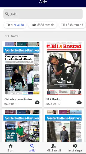 VK e-tidning screenshot