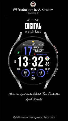 WFP 241 Digital watch face screenshot