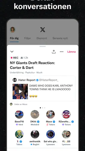 X (tidigare Twitter) screenshot