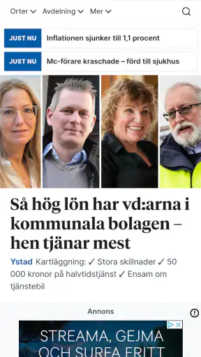 Ystads Allehanda screenshot
