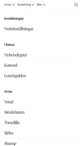 Ystads Allehanda screenshot