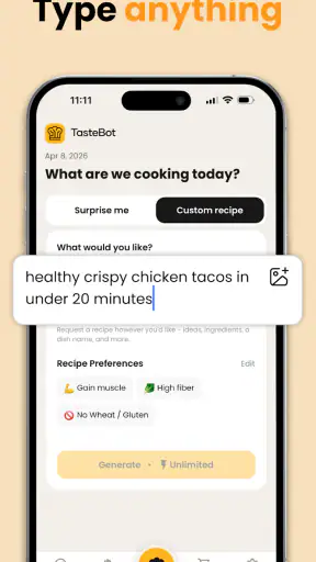 AI Recipe Generator: TasteBot screenshot