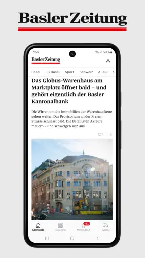 Basler Zeitung Nachrichten screenshot