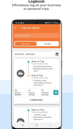 Cartrack แอพลิเคชั่นบนมือถือ screenshot