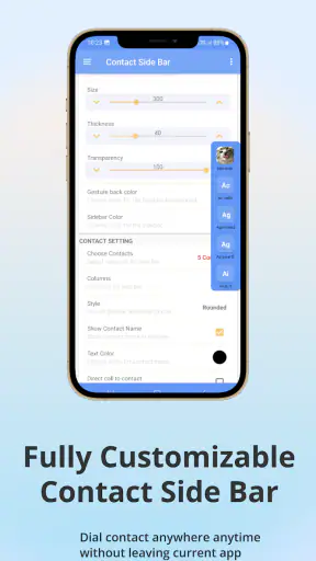 Contact Edge side bar screenshot