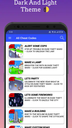 Dude Theft Wars, Cheat Codes screenshot