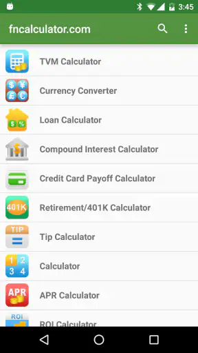 Financial Calculators screenshot