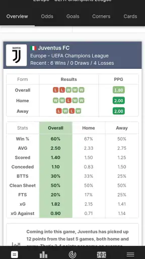 FootyStats - สถิติฟุตบอล screenshot