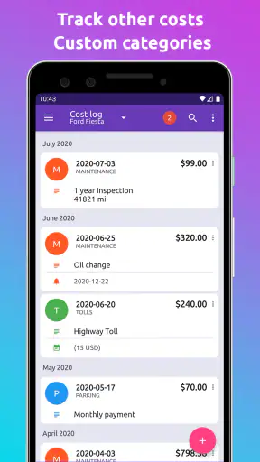 Fuelio เชื้อเพลิงและค่าใช้จ่าย screenshot