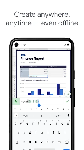 Google ชีต screenshot