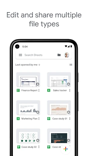 Google ชีต screenshot