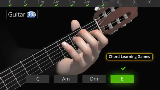 Guitar 3D - คอร์ดพื้นฐาน screenshot