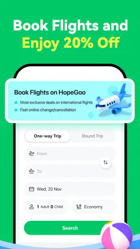 HopeGoo: Book Flights, Hotels screenshot
