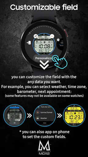 MD112 Digital watch face screenshot
