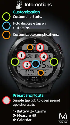 MD112 Digital watch face screenshot