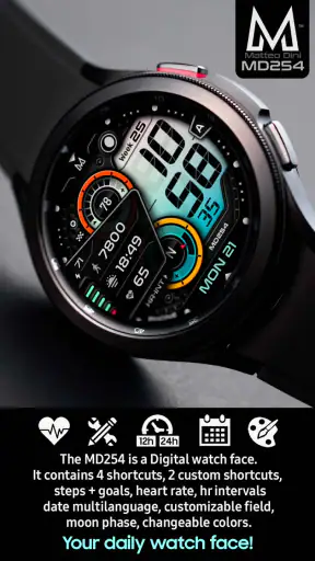 MD254 Digital watch face screenshot