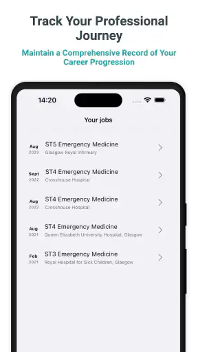 Medical and surgical logbook screenshot