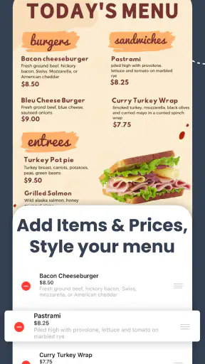 Menu Maker, Menu Templates screenshot