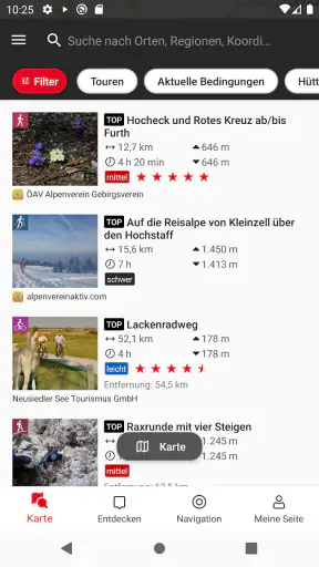 Naturfreunde Tourenportal screenshot