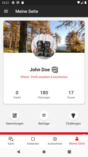 Naturfreunde Tourenportal screenshot
