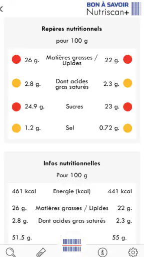 Nutriscan+ screenshot