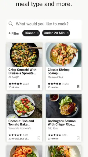 NYT Cooking: Quick Tasty Meals screenshot