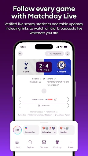 Official Premier League App screenshot