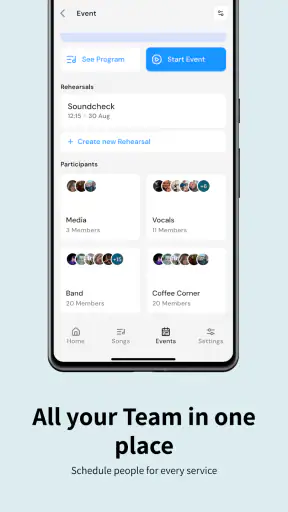 OnStage: Worship Team Planner screenshot