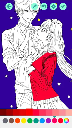 Romantic Anime Coloring Book screenshot