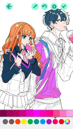 Romantic Anime Coloring Book screenshot