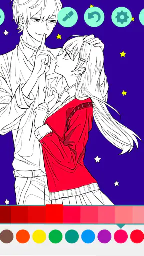 Romantic Anime Coloring Book screenshot