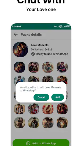 Romantic Stickers WASticker.ly screenshot