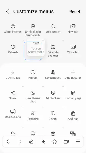 Samsung Internet Browser Beta screenshot