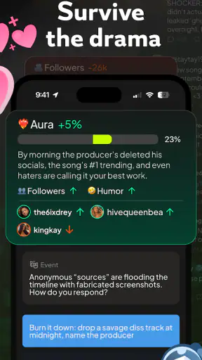 status - sims but social media screenshot