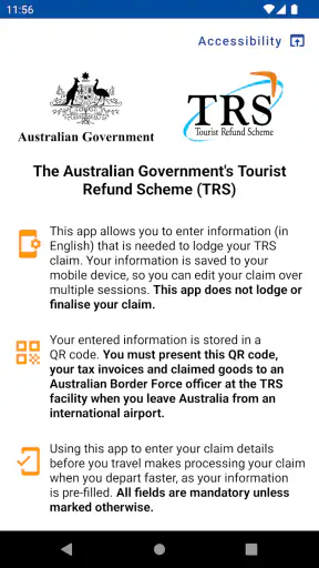 Tourist Refund Scheme screenshot