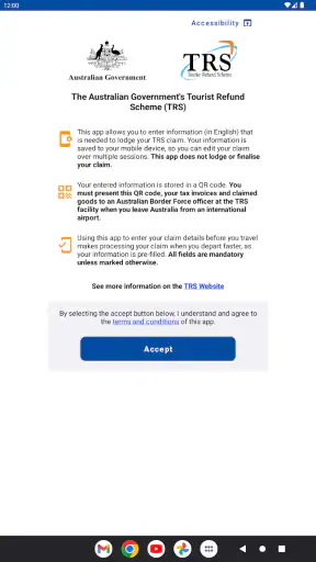 Tourist Refund Scheme screenshot