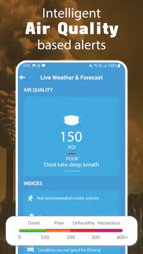 Weather & AQI Air Quality App screenshot