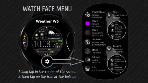 Weather watch face W6 screenshot