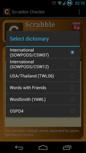 Word Checker (for SCRABBLE) screenshot