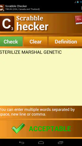 Word Checker (for SCRABBLE) screenshot