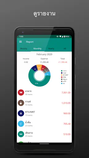 บัญชี รายรับ รายจ่าย screenshot