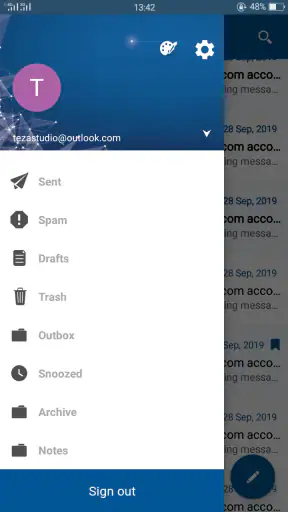 อีเมลสำหรับ Hotmail, Outlook O screenshot