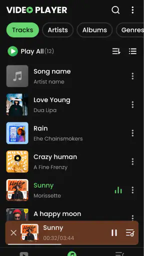 เครื่องเล่นวิดีโอและเพลง HD screenshot