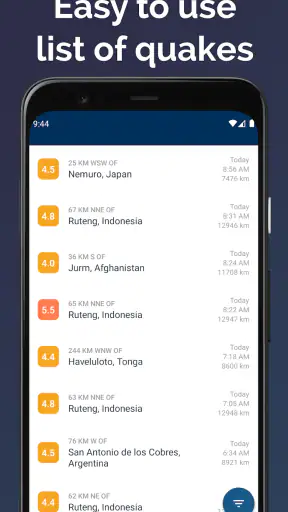 แผ่นดินไหววันนี้: ตัวติดตาม screenshot